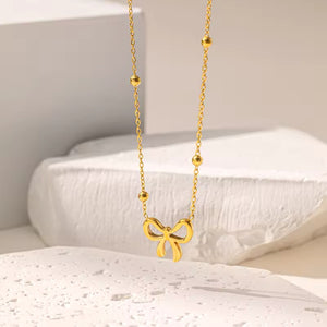 18k plated Bow Necklace