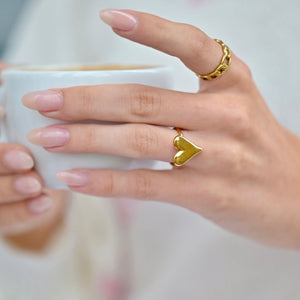 Delicate Heart Ring (Adjustable)