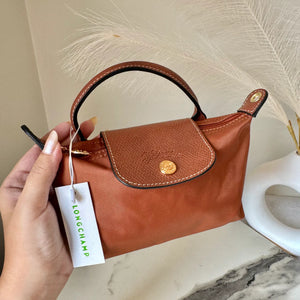 LongChamp Crossbody Bag with Strap - Brown