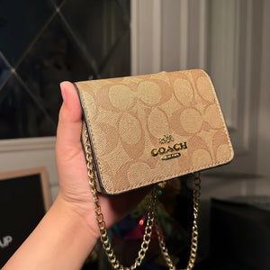 C*ach Mini Wallet Crossbody With Chain With Box