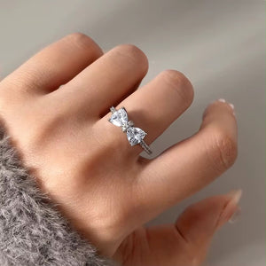 Zircon Bow Ring (Adjustable)