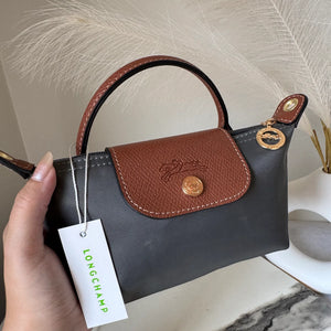 LongChamp Crossbody Bag with Strap - Grey