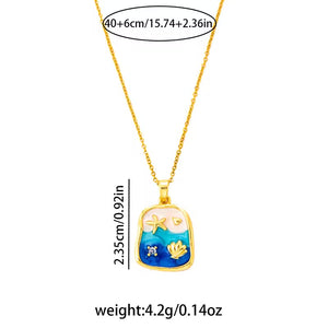 Hand painted Sea Shell Necklace