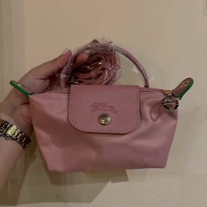 LongChamp Crossbody Bag with Strap - Pink