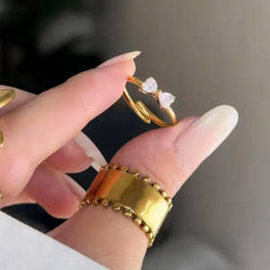 Gold plated bow ring Adjustable