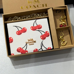 Coach Crossbody Charm Wallet with Box Packaging-black