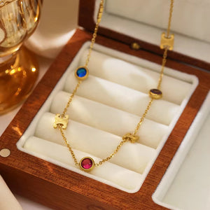 High Quality Stainless Steel Zircon Cline Necklace