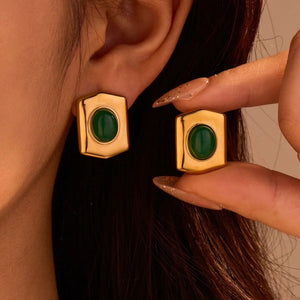Vintage Earrings- Green