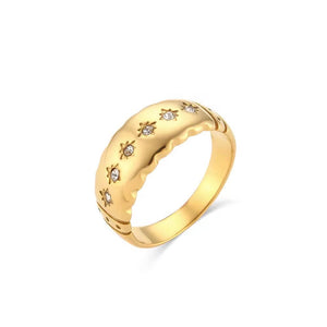 Chunky zircon Gold Plated  Ring