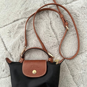 LongChamp Crossbody Bag with Strap - Black