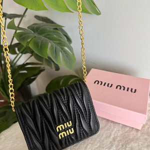 Miu Miu Wallet with Detachable Chain - Black