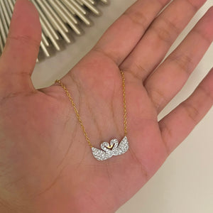 Love swan silver necklace 10034