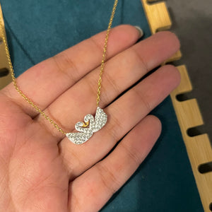 Love swan silver necklace 10034