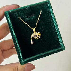 Stainless Golden Eye Necklace
