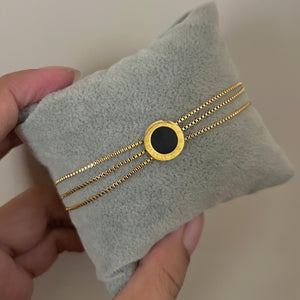 Stainless Steel Black Roman Chain Bracelet