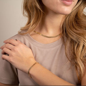 Gold Plated Snake Chain Necklace Bracelet Set