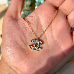 Stainless steel CC Stone Necklace