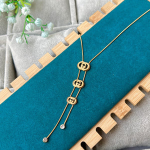 Stainless Golden necklace with CG Logos