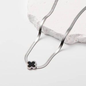 Stainless steel Clover Silver Necklace