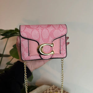 Coach Signature Wallet with Detachable Long Chain - Pink