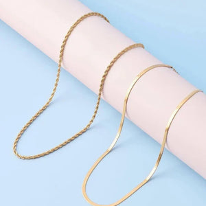 Milas Twisted & Snake Chain Necklace Combo