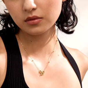 18k plated Bow Necklace