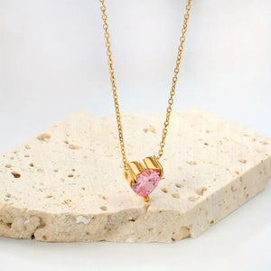 Pink Lux Heart Necklace