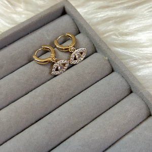 Evil eye zircon huggies