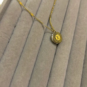 Stainless LV with stones Necklace