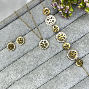 Golden Clover Complete Set – Necklace, Bracelet & Earrings (Copy)