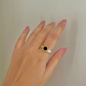 Stainless steel bvl black ring