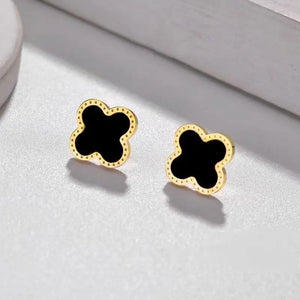 Fourleaf Clover Earrings Black