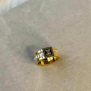 18k plated rhinestone ring