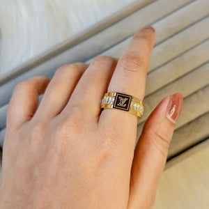 18k plated rhinestone ring